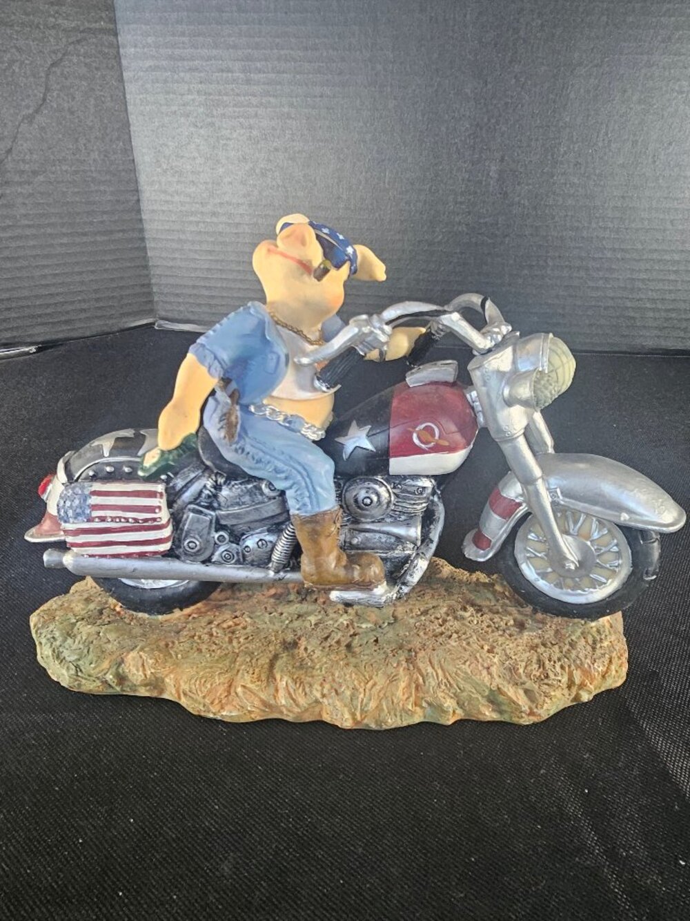 "Little Road Hog" Motorcycle Biker Pig Figurine From The Hamilton Collection